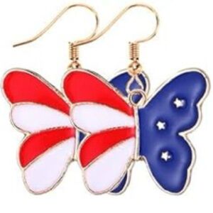 American Flag Butterfly Earrings